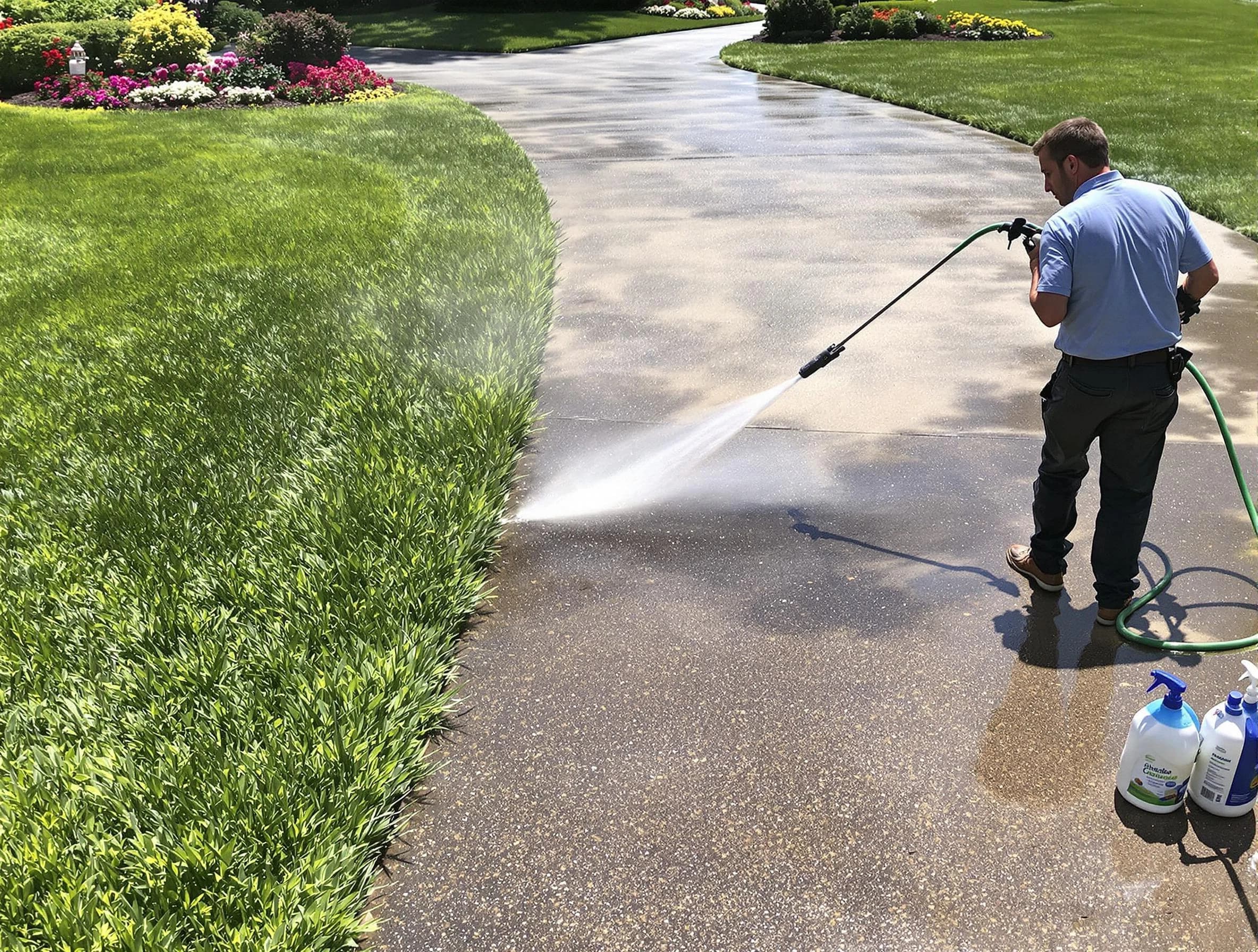 Before and after pressure washing by Parma Heights Power Washing in Parma Heights